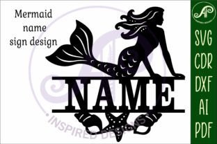 Mermaid Name Sign Svg Laser Cut File · Creative Fabrica