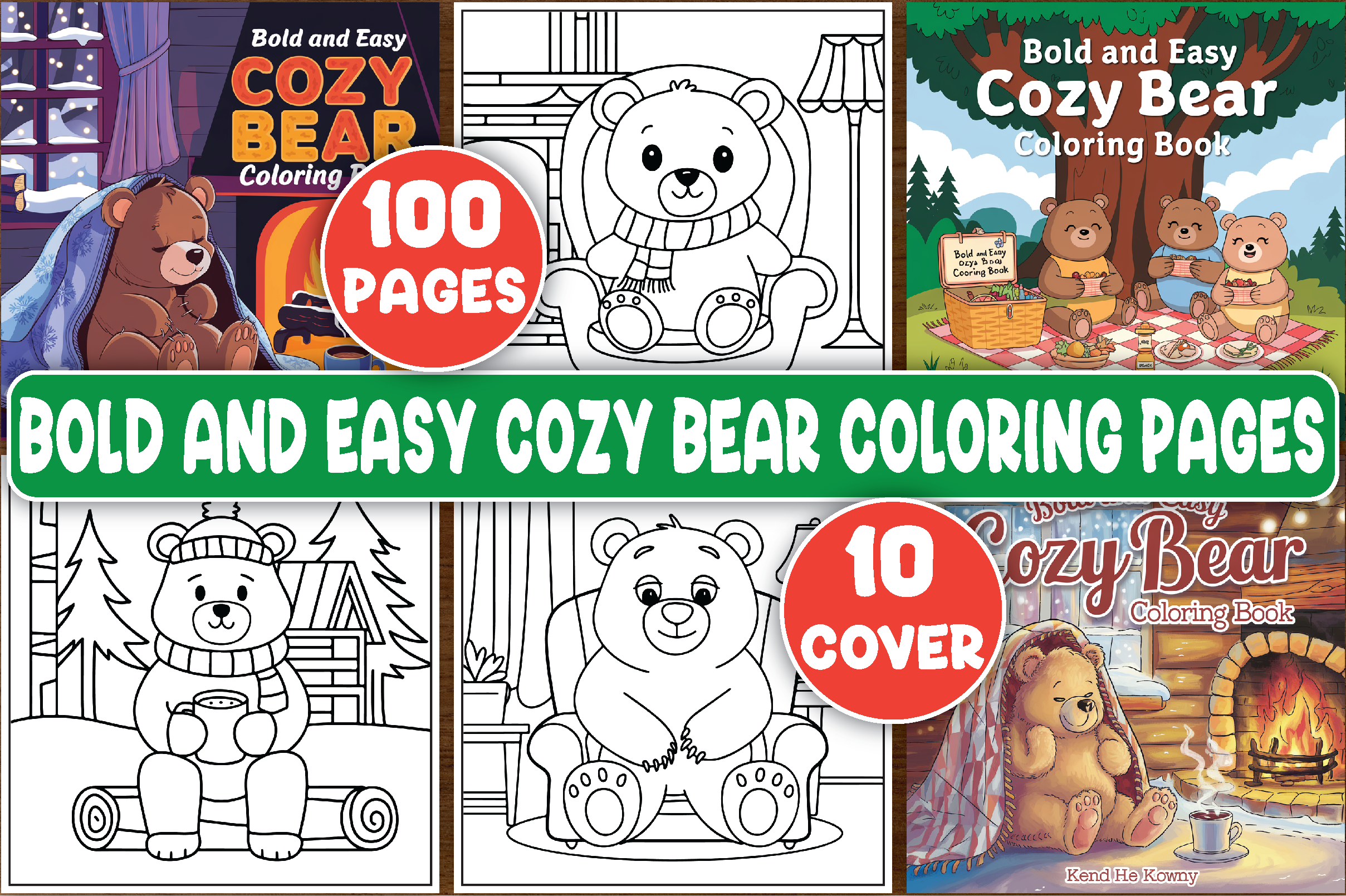 Bold and Easy Cozy Bear Coloring Pages