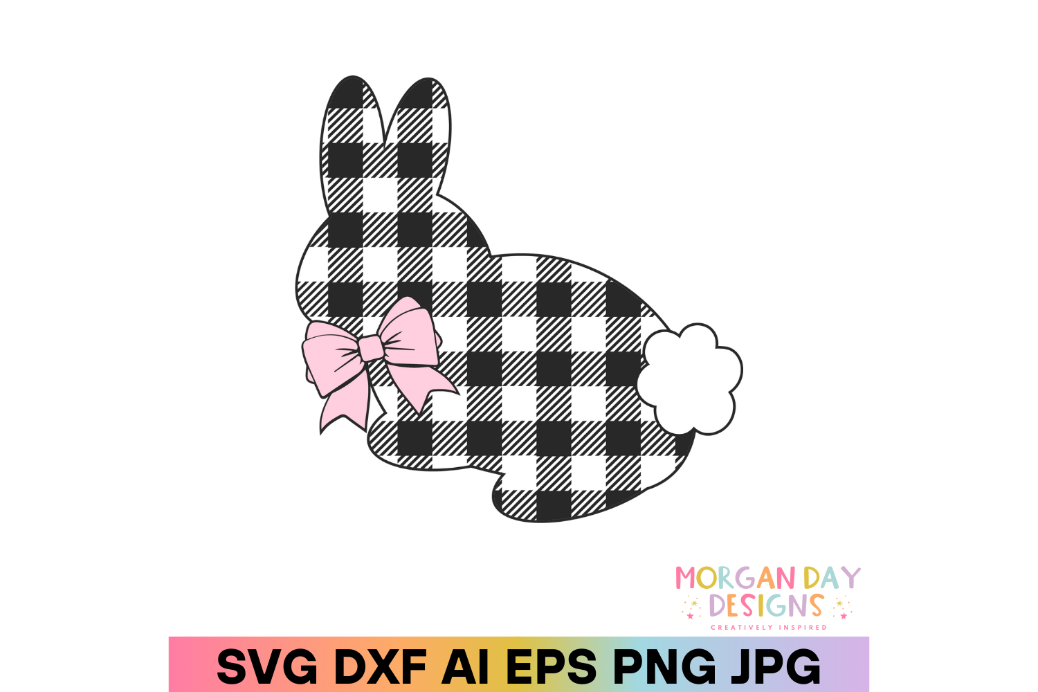 Buffalo Plaid Easter Bunny SVG Graphic by Morgan Day Designs · Creative ...