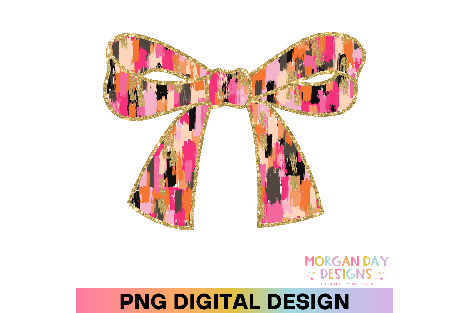 Coquette Messy Brushstroke Bow PNG Graphic by Morgan Day Designs ...