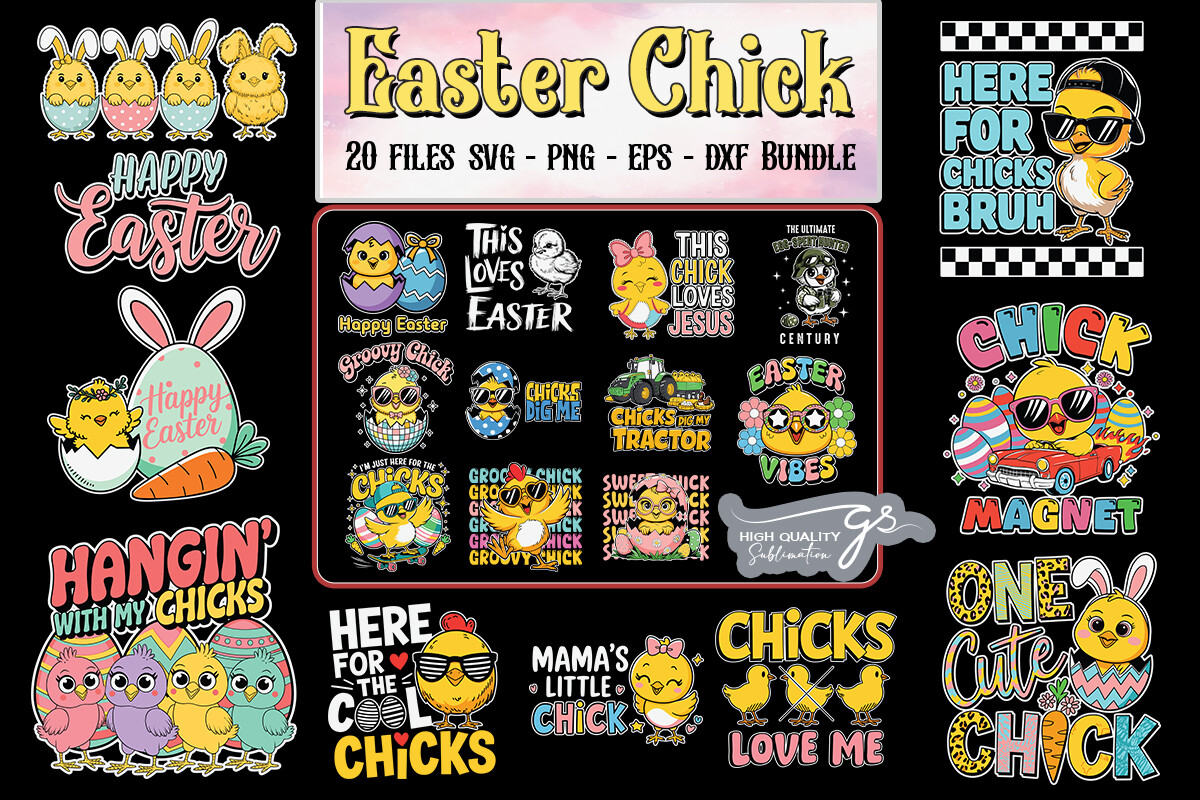 Easter Chick SVG Bundle Graphic by Glamousita.Sublimation · Creative ...