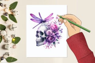 Fairy Skull Floral Watercolor Clipart Graphic by ArtStory · Creative ...
