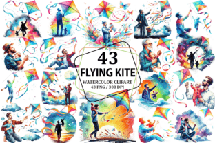 Flying Kite Father's Day Clipart PNG Graphic by Pixelique · Creative ...