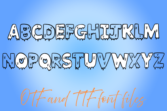 Ice Font PNG with transparent background - Preview 1