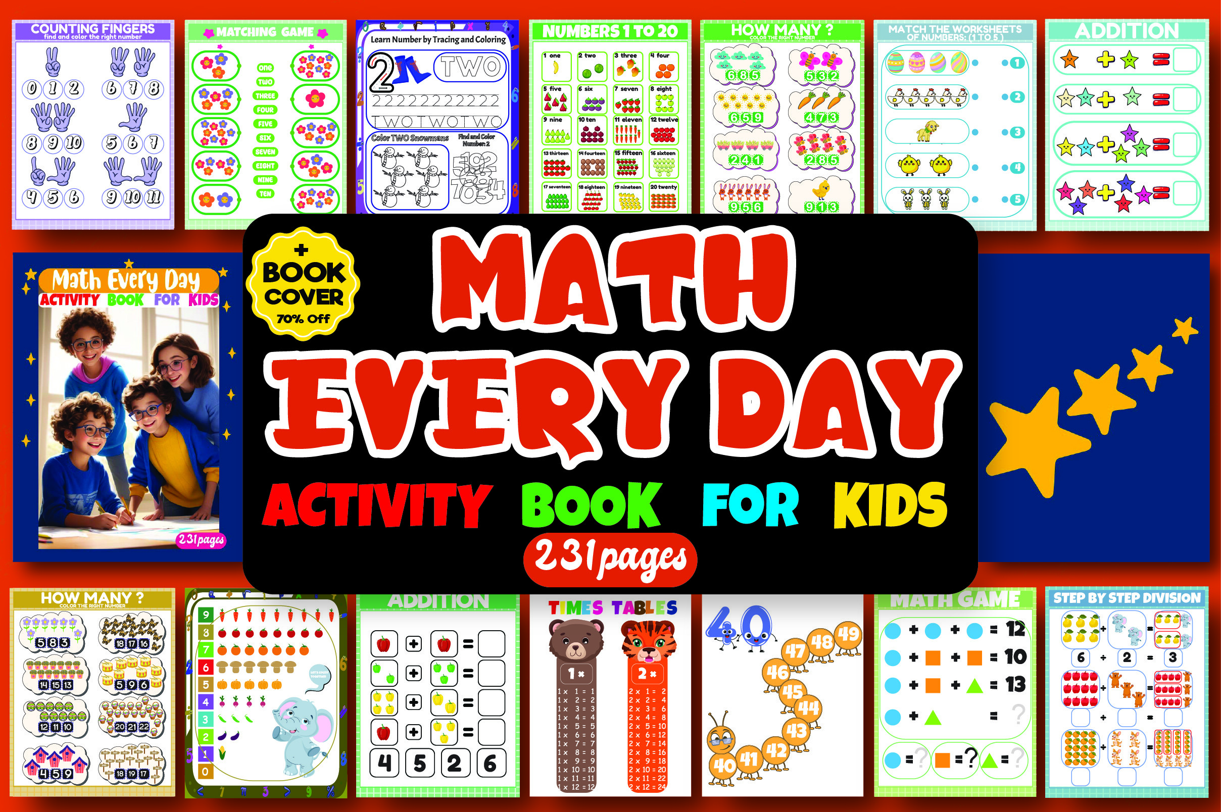 Math Every Day: Activity Book for Kids Graphic by YOOY · Creative Fabrica