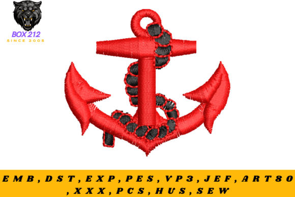 Ship Anchor Embroidery Design