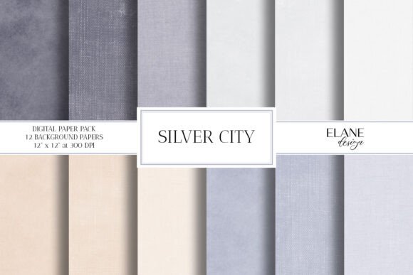 Silver Colored Digital Textured Paper