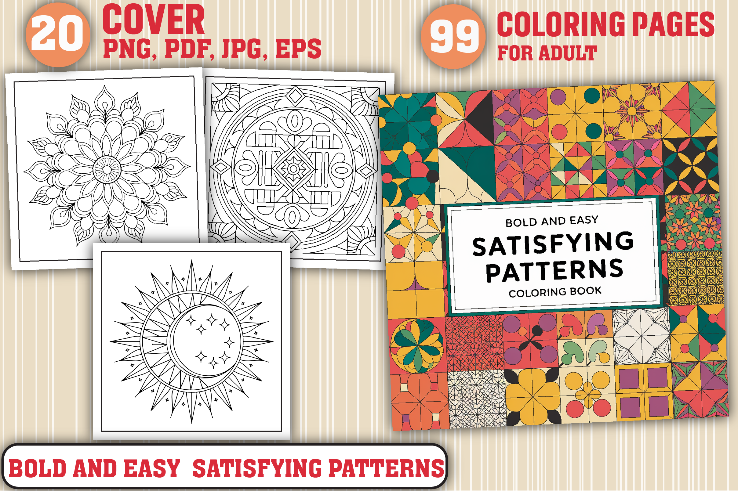 99 Bold and Easy Patterns Coloring Pages