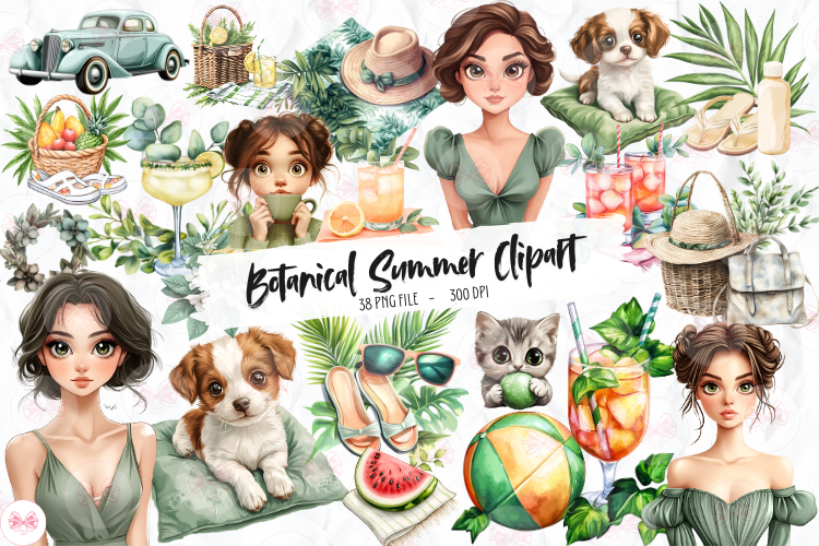 Botanical Summer Clipart Graphic by Markicha Art · Creative Fabrica