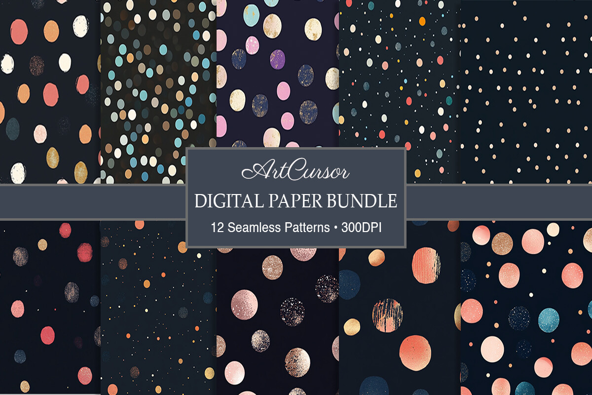 Elegant Dark Polka Dot Glitter Patterns Graphic by ArtCursor · Creative ...