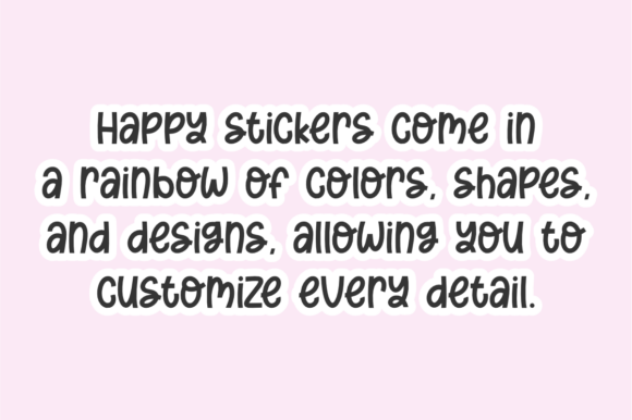 Happy Sticker Font PNG with transparent background - Preview 2