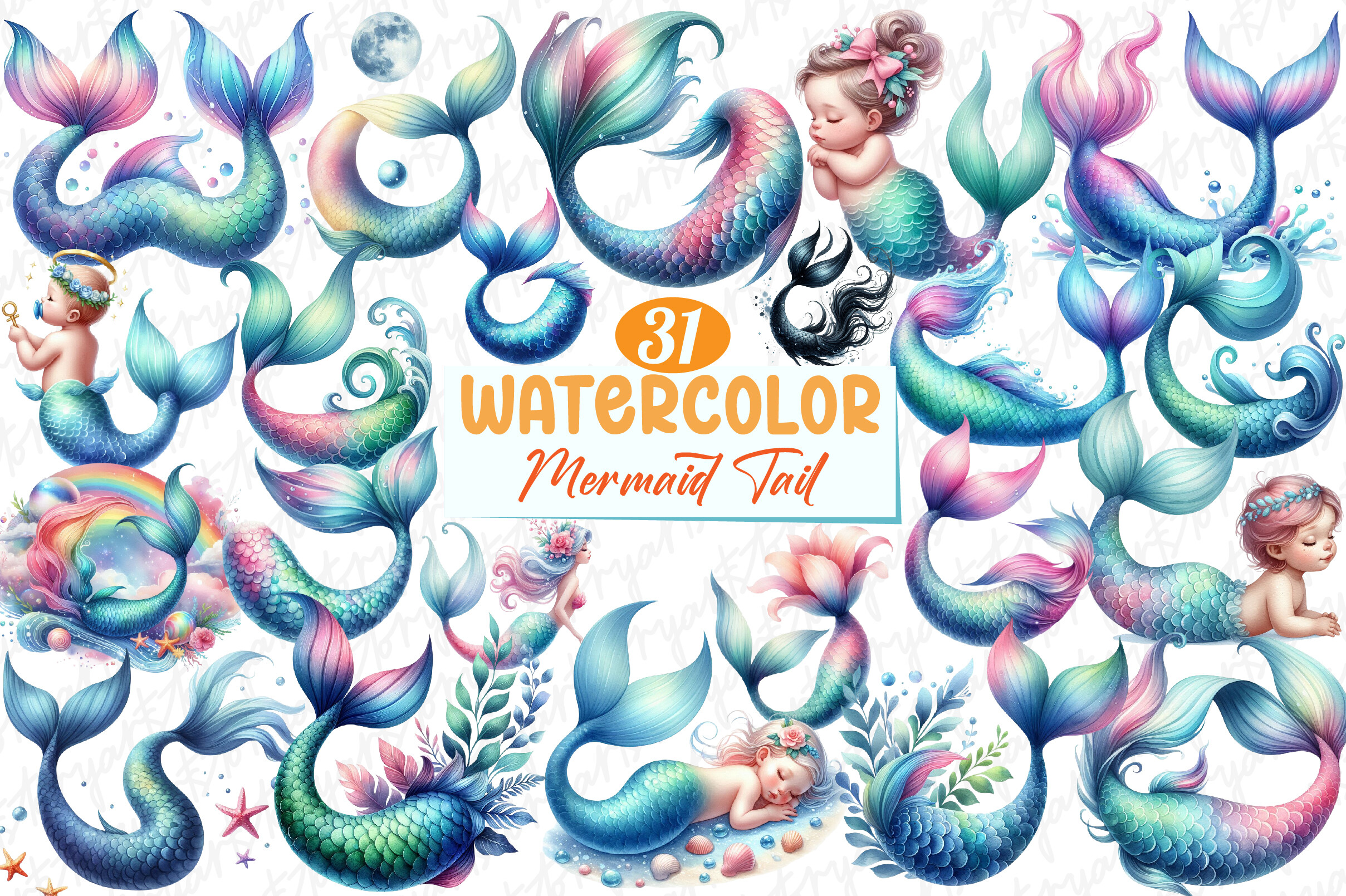 Mermaid Tail Clipart Graphic by ArtStory · Creative Fabrica