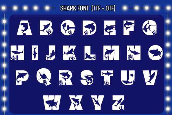 Shark Font Font PNG with transparent background - Preview 1