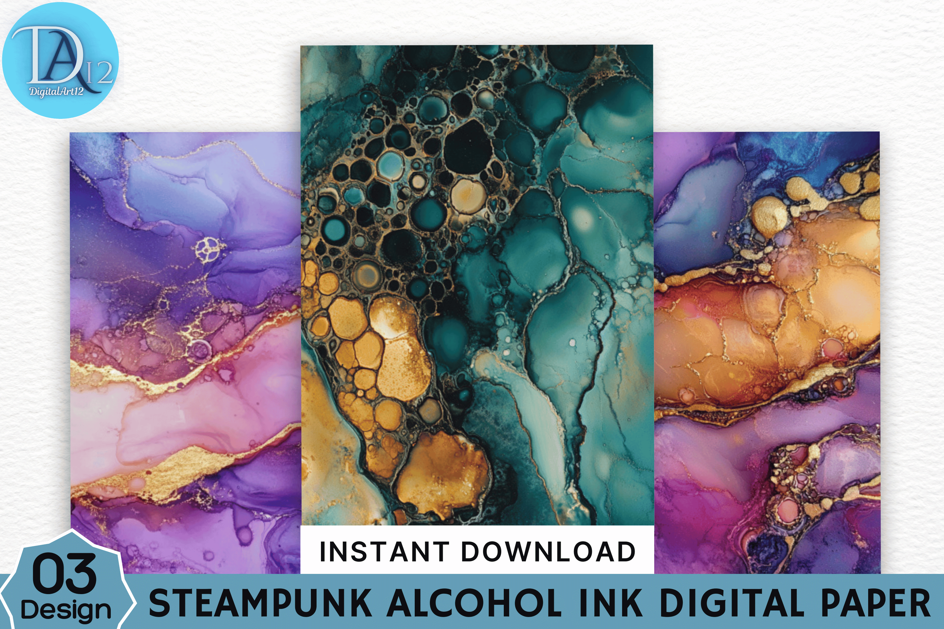 Steam Ink Color Steampunk Alcohol Ink Digital Paper Graphic by Digital_Art12 · Creative ...