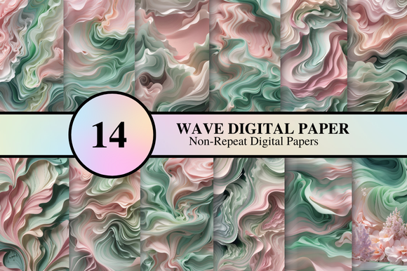 Wave Digital Paper Graphic by PrismaPop · Creative Fabrica