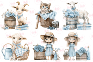 Blue Rustic Summer Clipart Graphic by Markicha Art · Creative Fabrica