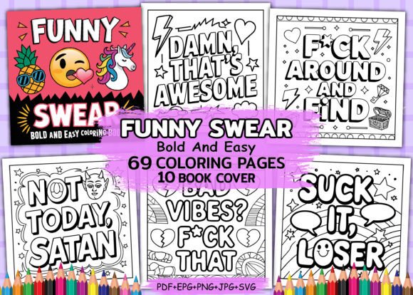 Bold and Easy Funny Swear Coloring Book