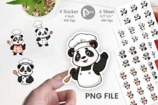 Chef Panda Sticker Graphic by Artnoy · Creative Fabrica