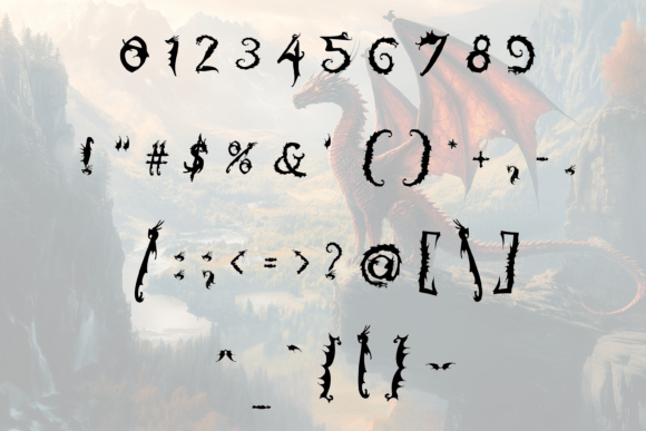 Dargon Fantasy Font PNG with transparent background - Preview 3