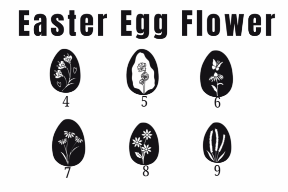 Easter Egg Flower Font PNG with transparent background - Preview 3