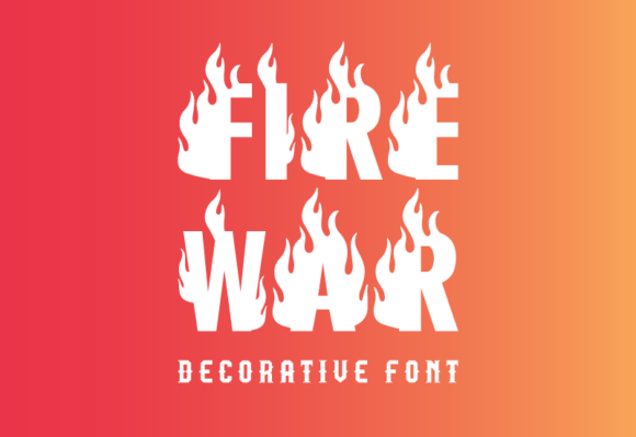 Fire War Font PNG with transparent background - Preview 2