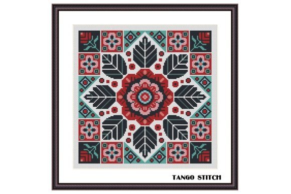 Intricate Floral Ornament Cross Stitch