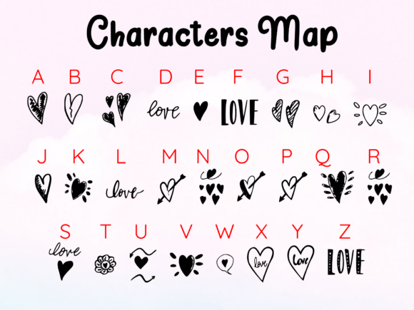 Love Doodles Font PNG with transparent background - Preview 2