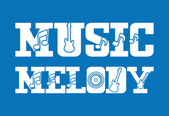 Music Melody Font PNG with transparent background - Preview 1