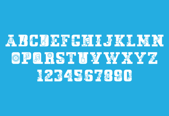 Music Melody Font PNG with transparent background - Preview 2