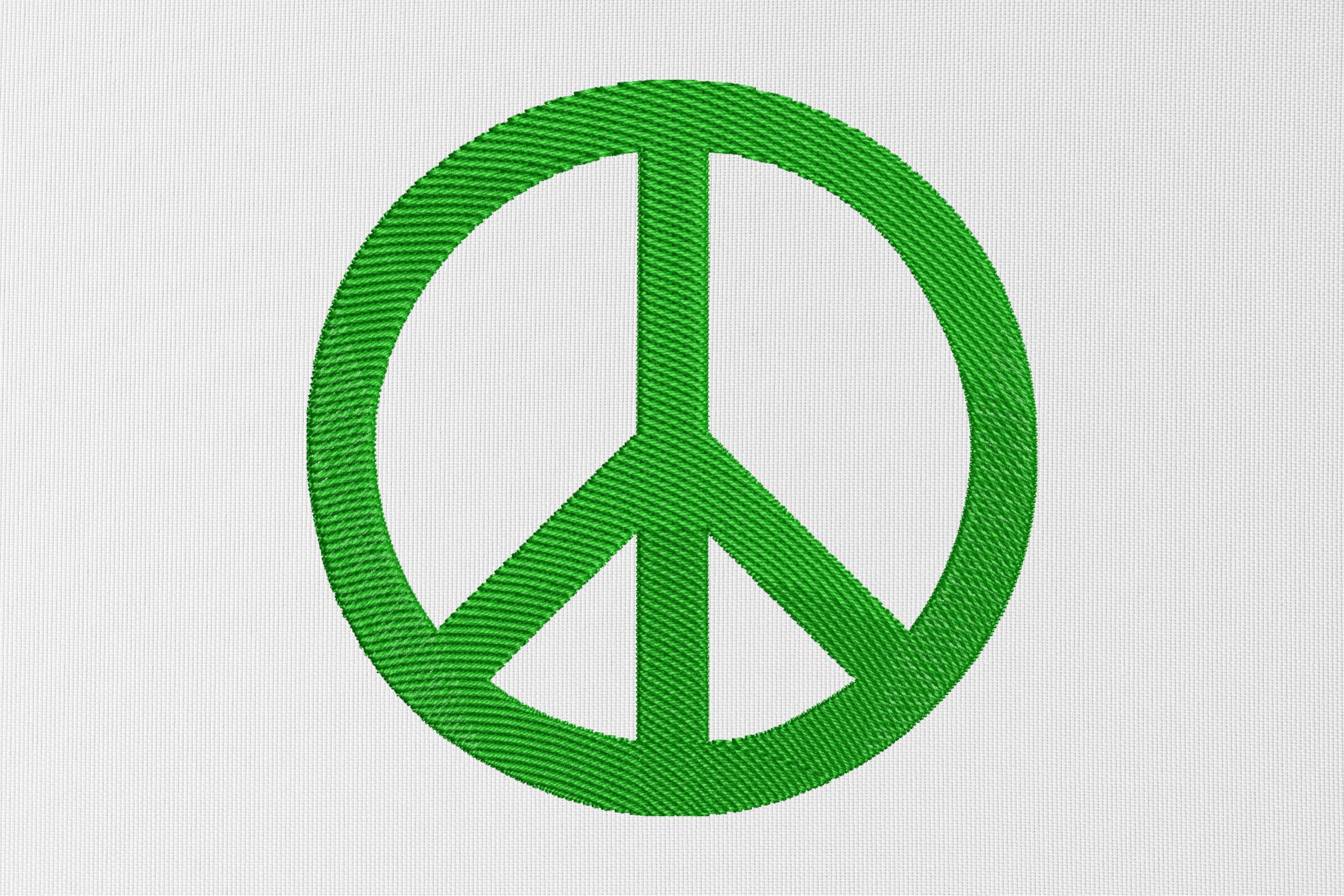 Peace Sign Embroidery Design