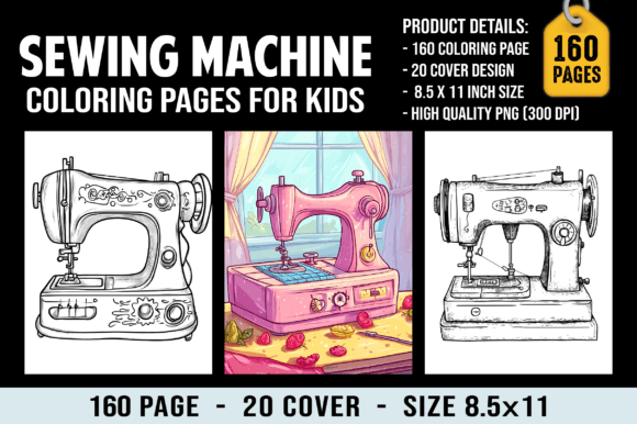 160 Sewing Machine Coloring Pages