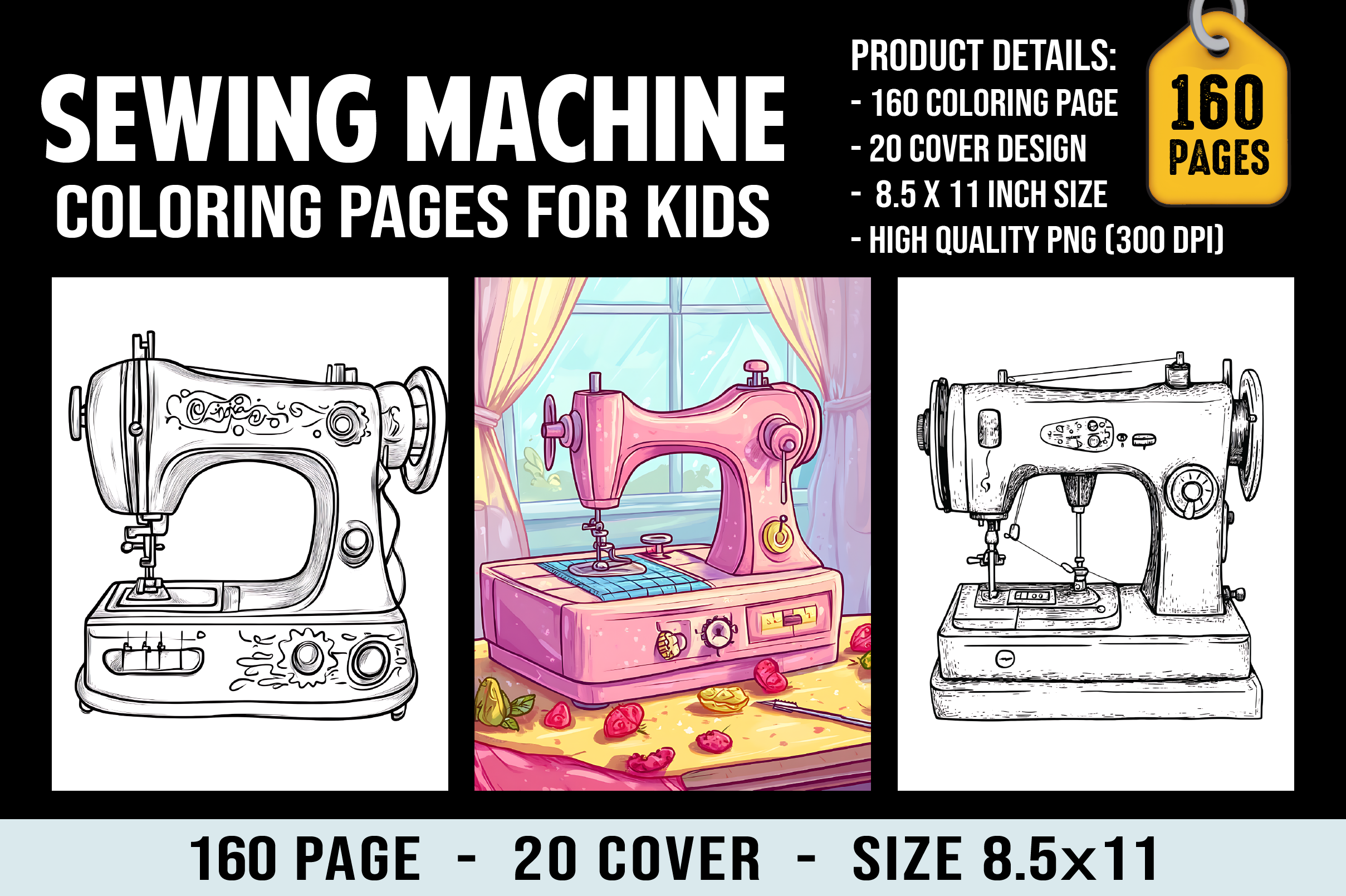 160 Sewing Machine Coloring Pages