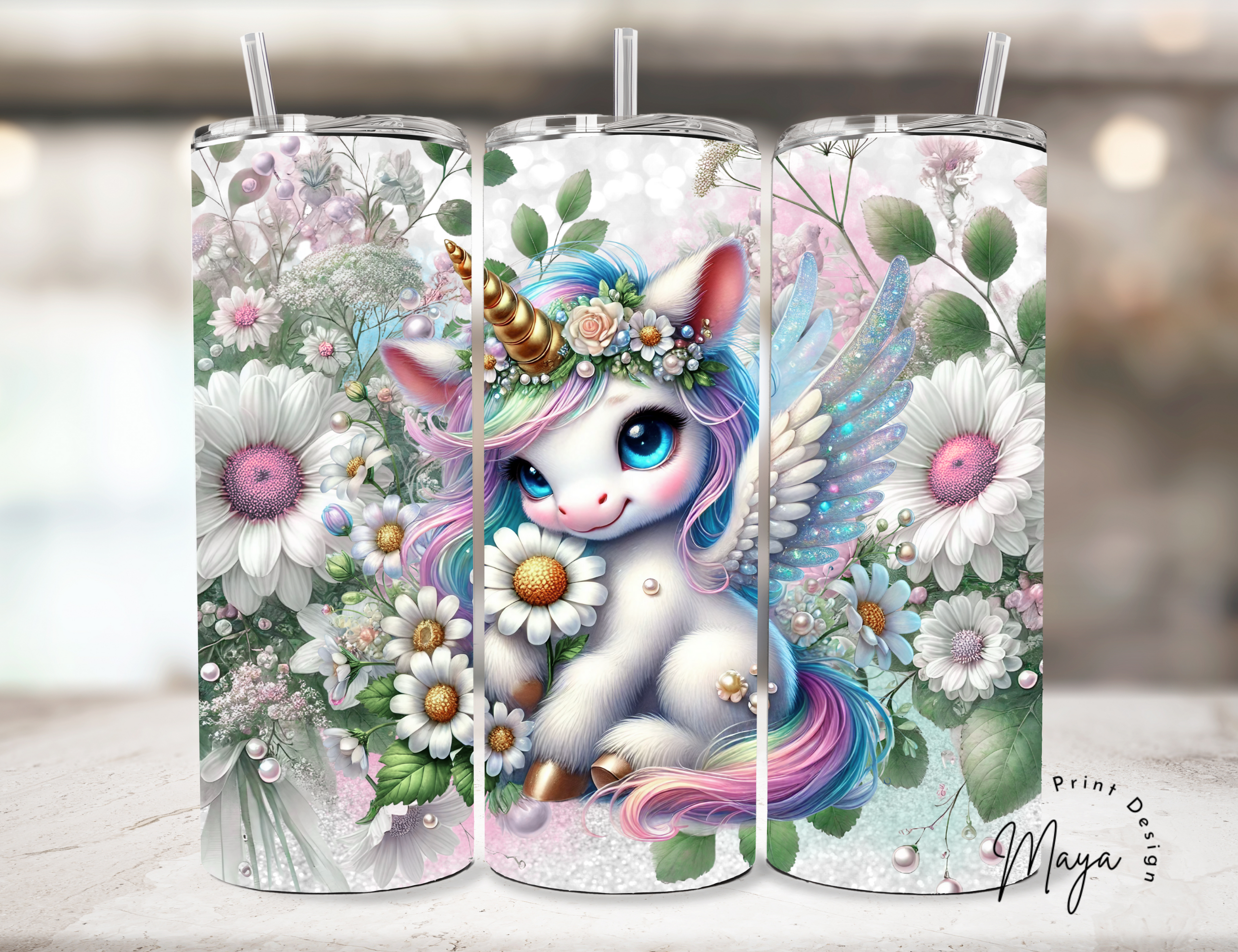 Baby Unicorn 20oz Tumbler Wrap Graphic by Maya Print Design · Creative ...