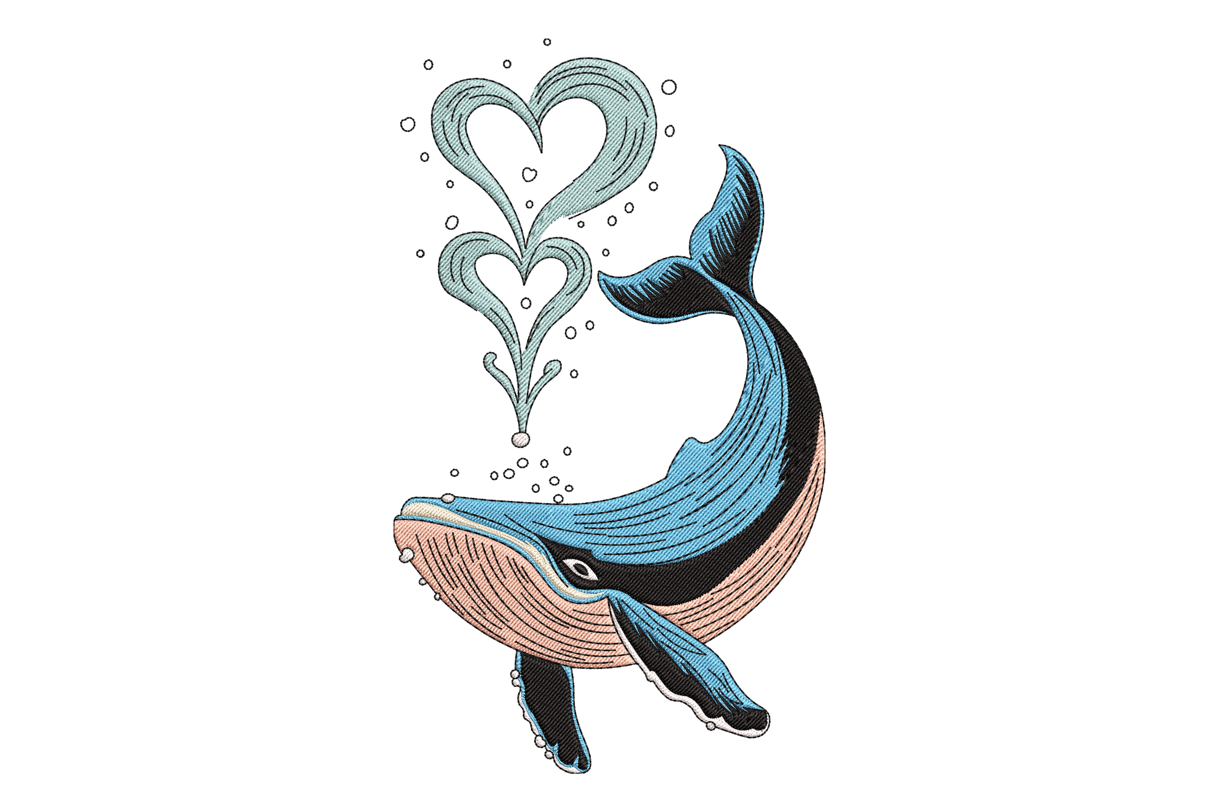 Blue Whale with Bubbles