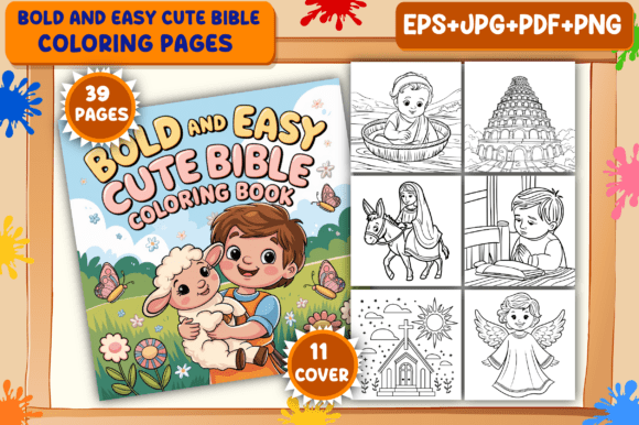 7 Bold And Easy Bible Coloring Pages For Kids Designs & Graphics