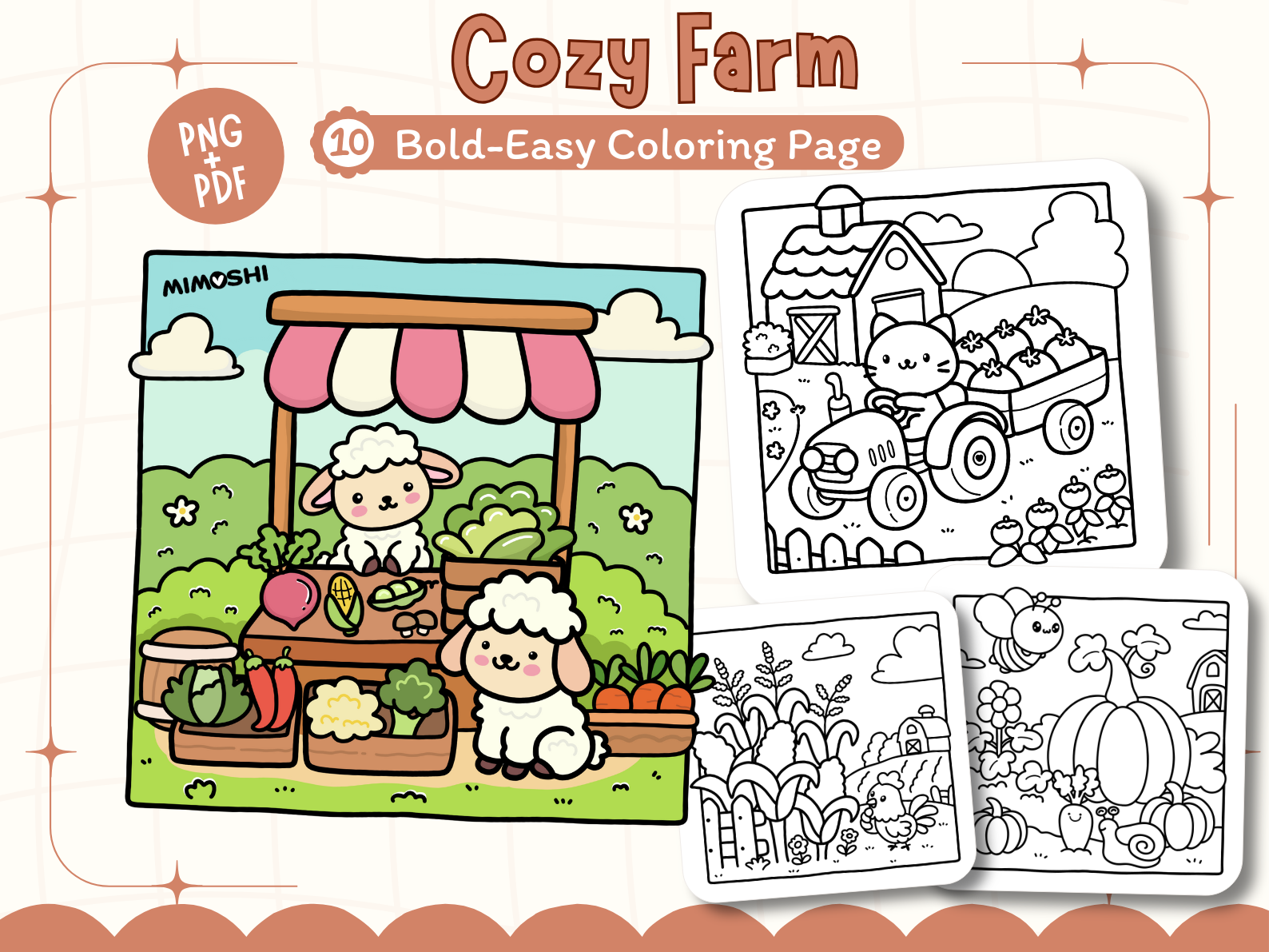 Cozy Farm Coloring Pages Farm Animals