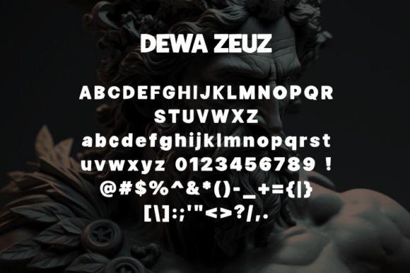 Dewa Zeuz Font PNG with transparent background - Preview 1