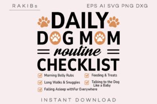 Daily Dog Mom Routine Checklist SVG PNG