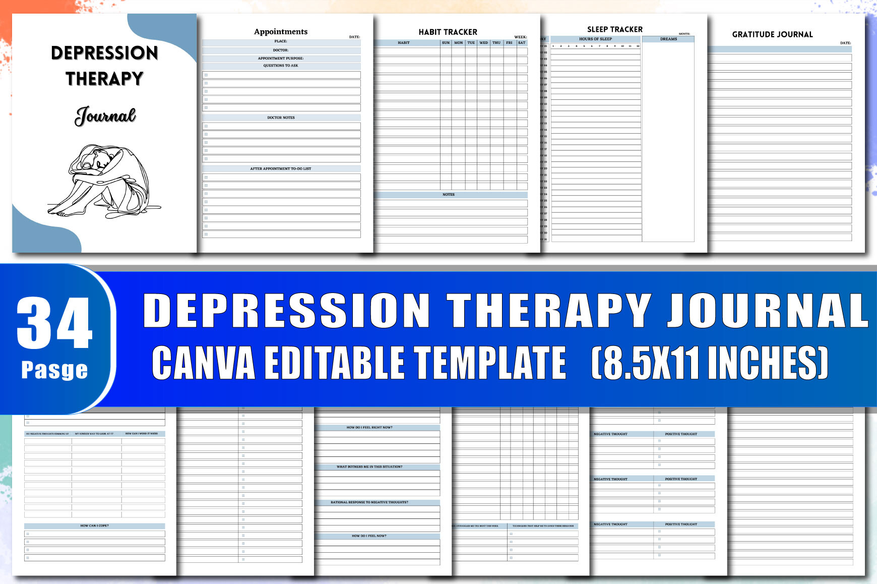Depression Therapy Journal Graphic by Creative Art 07 · Creative Fabrica