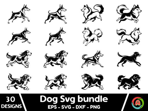 64 Dog Breeds Svg Bundle Designs & Graphics