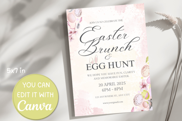 Editable Easter Egg Invitation Card