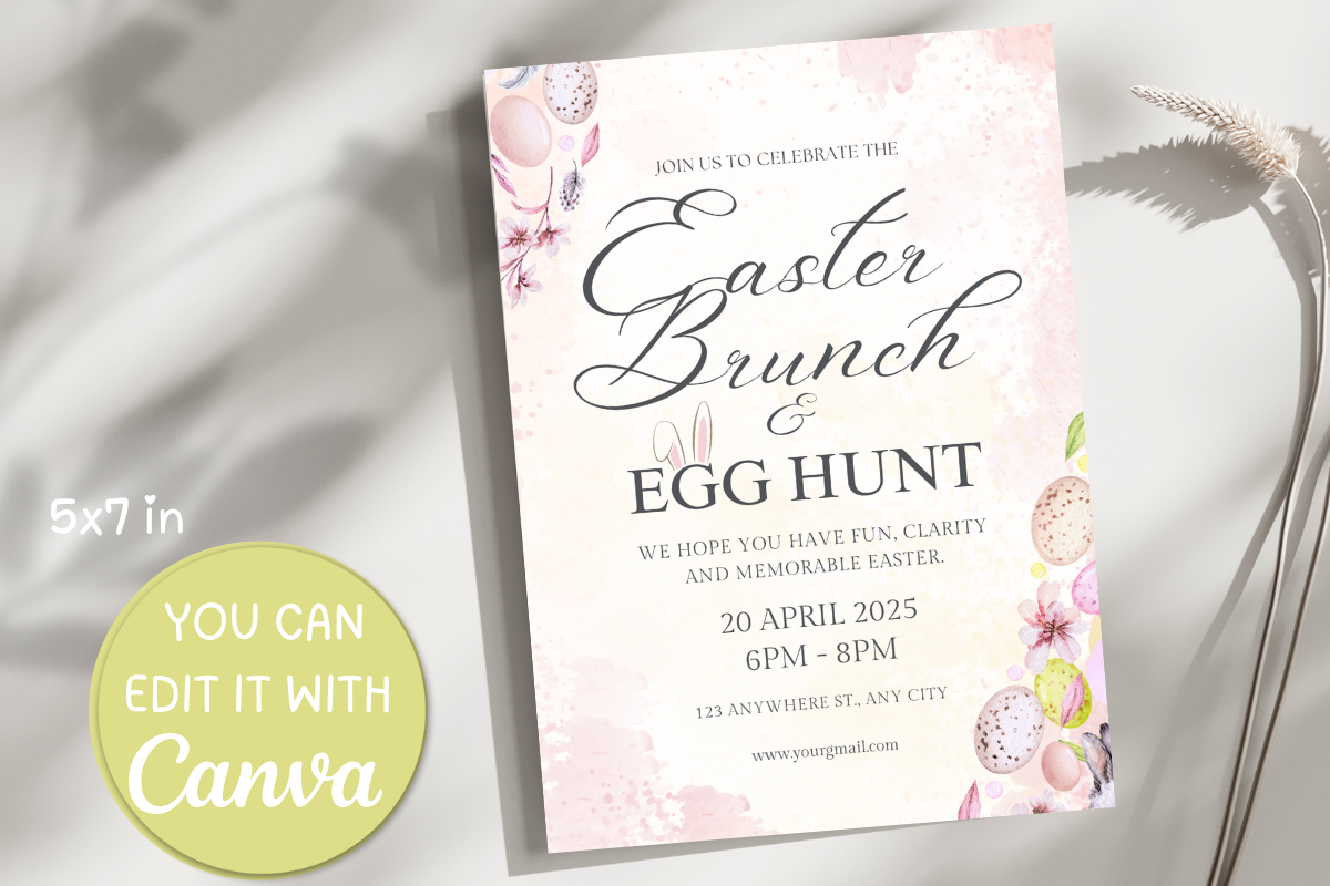 Editable Easter Egg Invitation Card