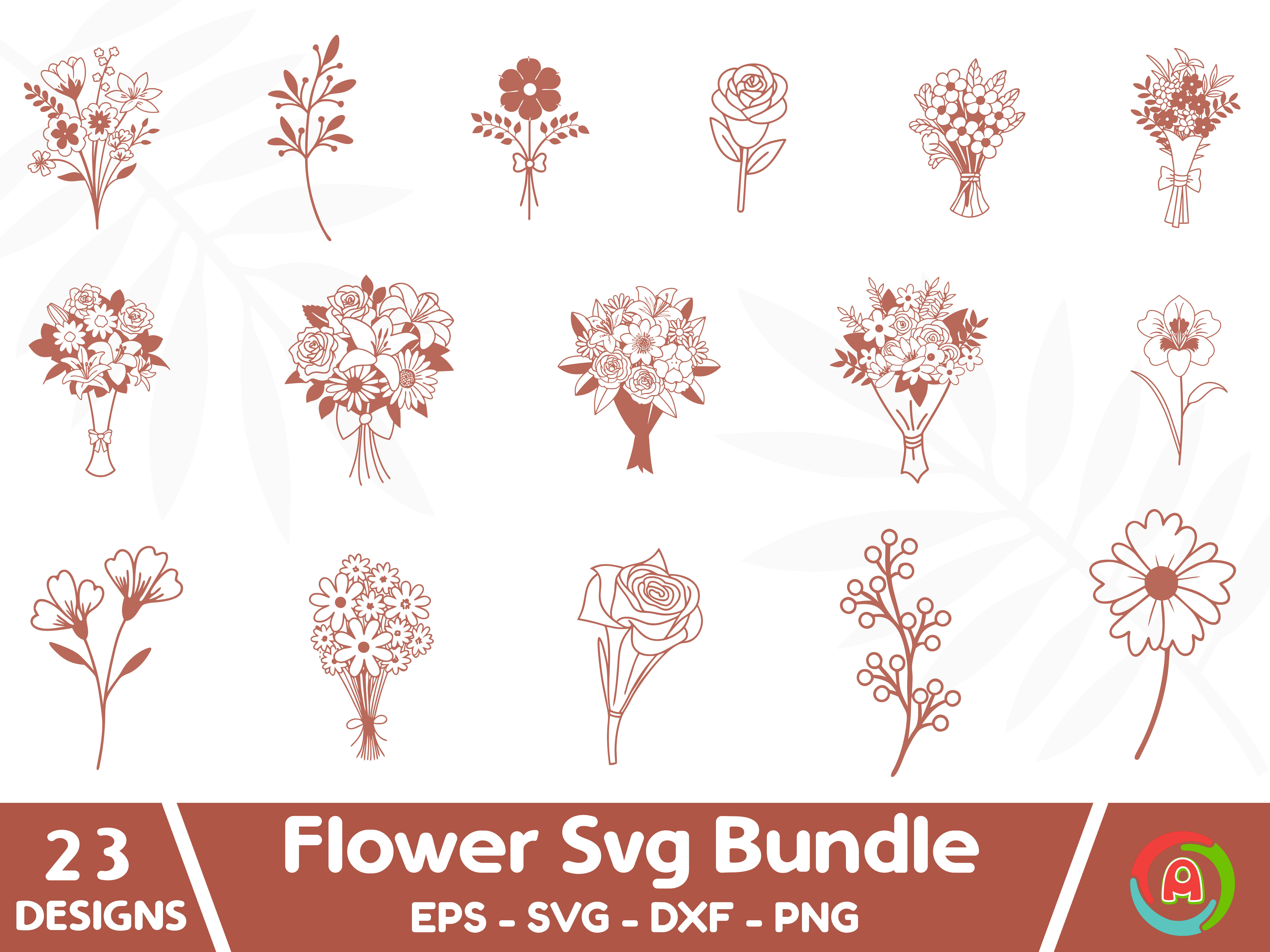 Flower Svg Bundle Graphic by aurnobnandy · Creative Fabrica