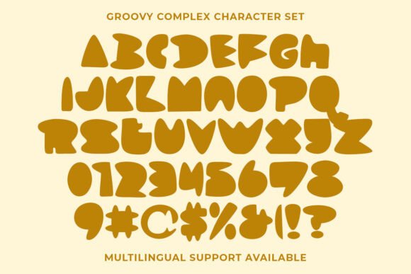 Groovy Complex Font PNG with transparent background - Preview 6