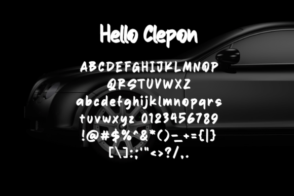 Hello Clepon Font PNG with transparent background - Preview 1