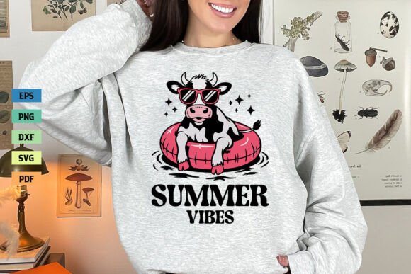Highland Cow Summer Vibes SVG Beach SVG Graphic Crafts By SvgDesignHouse