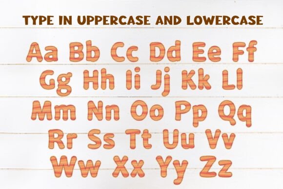 Orange Stripes Font PNG with transparent background - Preview 1