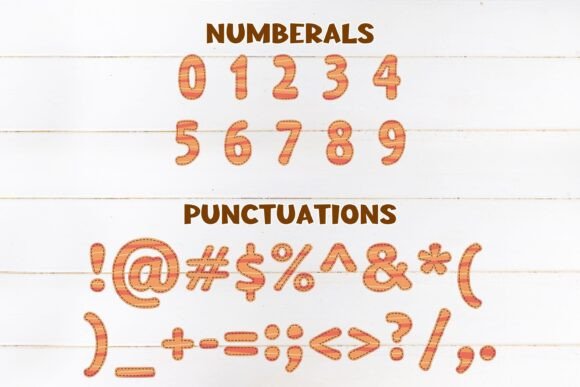 Orange Stripes Font PNG with transparent background - Preview 2