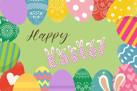 Pink Easter Bunny Font PNG with transparent background - Preview 3