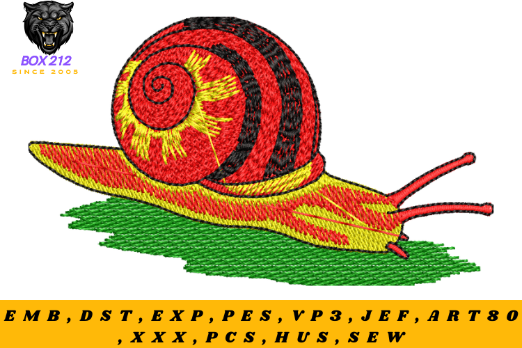 Snail Embroidery Design